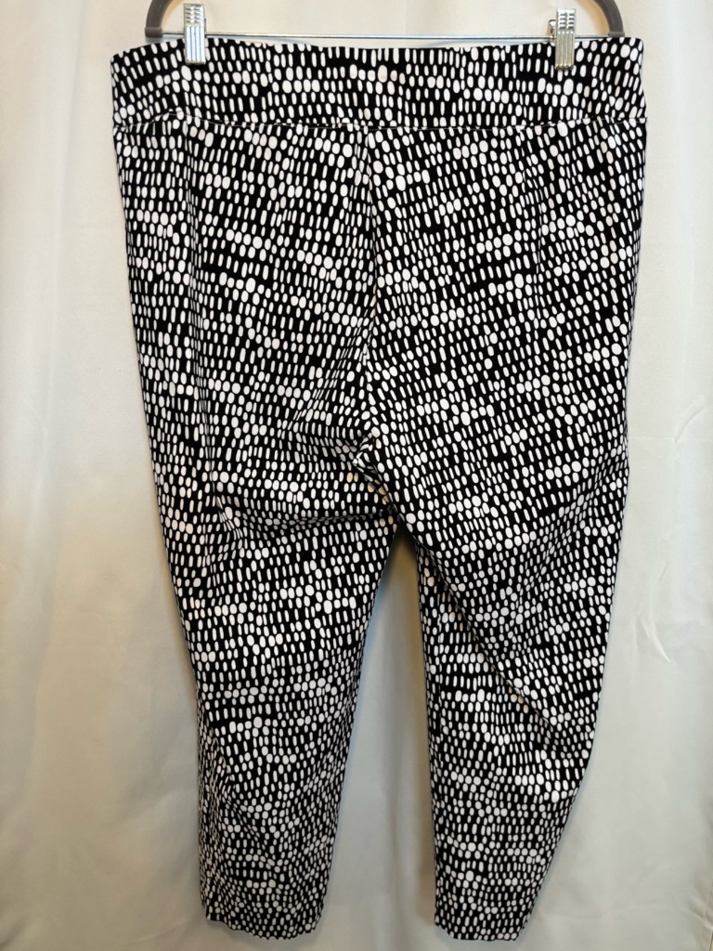Premise Black White Print Pull On Career Pants 2X Stretch Office Chic - Picture 6 of 6